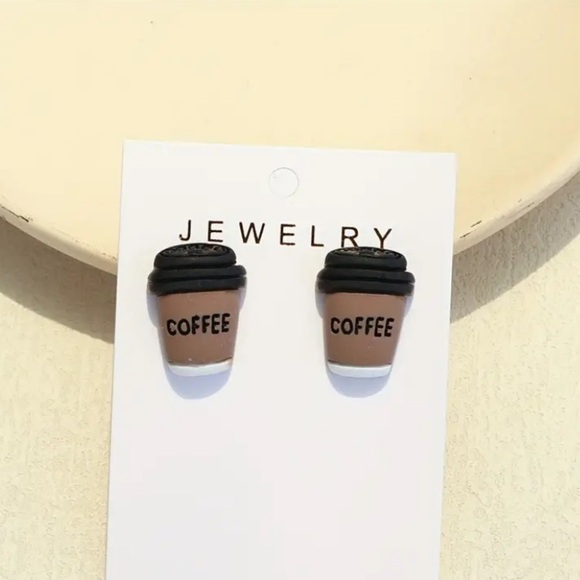 BOGO! Coffee cup stud earrings - Boutique NEW - Picture 7 of 7